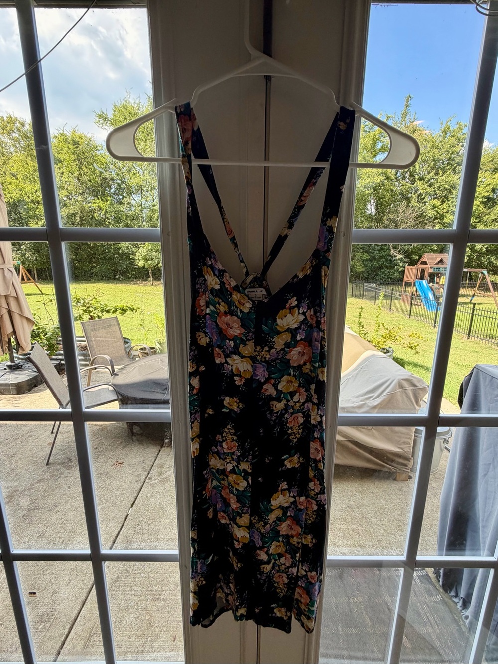 O'Neill Black Floral V-Neck Mini Dress
